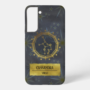Virgo Dark Zodiac Astrologie: Zwart en Goud Samsung Galaxy Hoesje