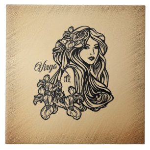 Virgo de Borden voor dierlijk superfijn papier Tegeltje