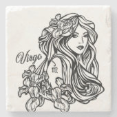 Virgo de dierentuin van de maagd stenen onderzetter (Voorkant)