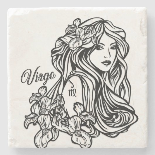 Virgo de dierentuin van de maagd stenen onderzetter (Voorkant)
