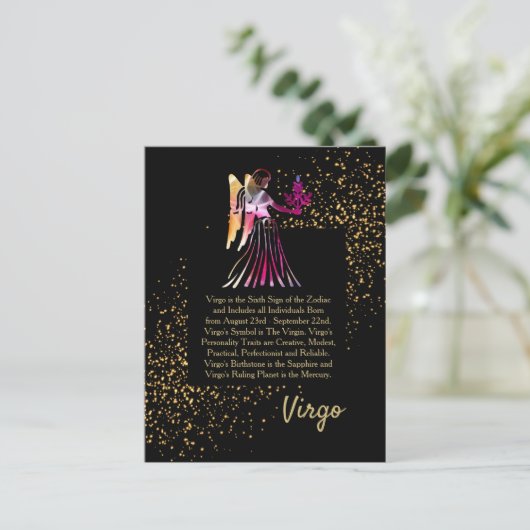 Virgo de Maagd Briefkaart (Staand voorkant)