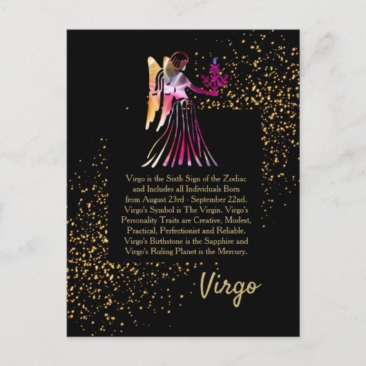 Virgo de Maagd Briefkaart (Voorkant)