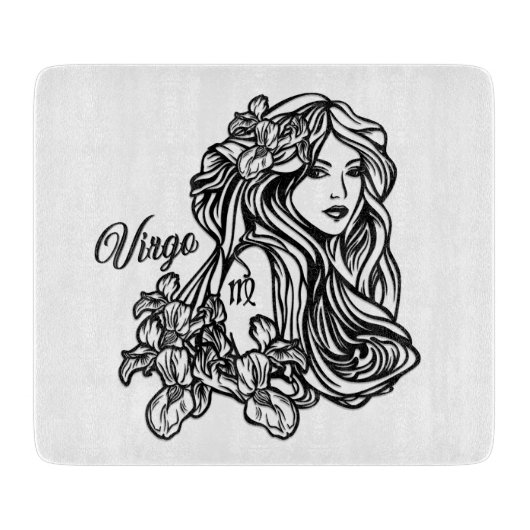 Virgo de maagd Zodiac Glass Snijplank (Voorkant)