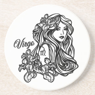 Virgo de maagd Zodiac Glass Zandsteen Onderzetter