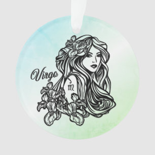 Virgo de maagd Zodiac Green Ornament