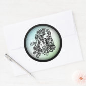 Virgo de maagd Zodiac Green Ronde Sticker (Envelop)