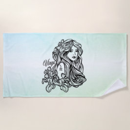 Virgo de maagd Zodiac Green Strandlaken