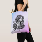 Virgo De Maagd Zodiac Paars Tote Bag (Dichtbij)