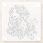 Virgo de maagd Zodiac Roze Glazen Onderzetter (Achterkant)