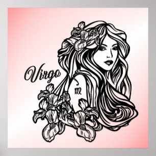 Virgo de maagd Zodiac Roze Poster