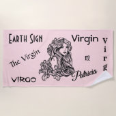 Virgo de maagd Zodiac Roze Strandlaken (Voorkant)