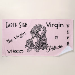 Virgo de maagd Zodiac Roze Strandlaken