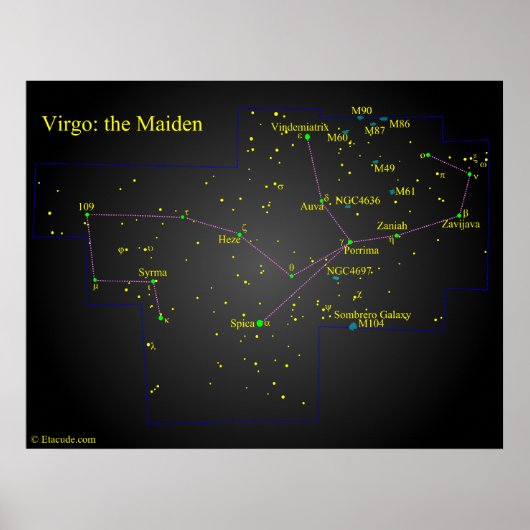 Virgo de Maiden Constellation Poster (Voorkant)
