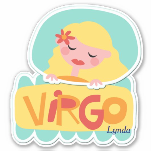 Virgo de Maiden Zodiac Contour Sticker (Voorkant)