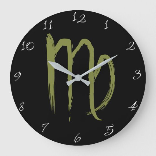 VIRGO-dierentuin Juli Birthday Astrologie Grote Klok (Voorkant)