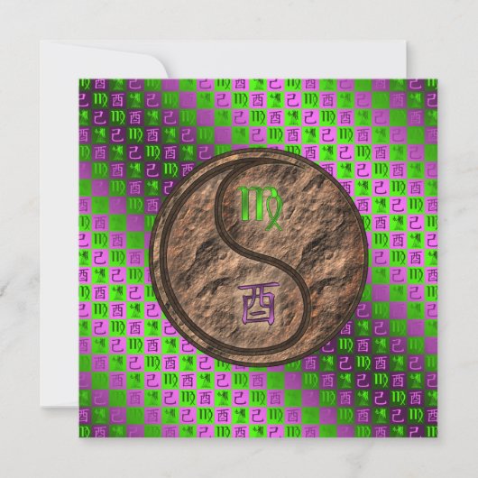 Virgo & Earth Rooster Kaart (Voorkant)