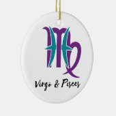 Virgo en Pisces Couples Zodiac Astrology Keramisch Ornament (Rechts)
