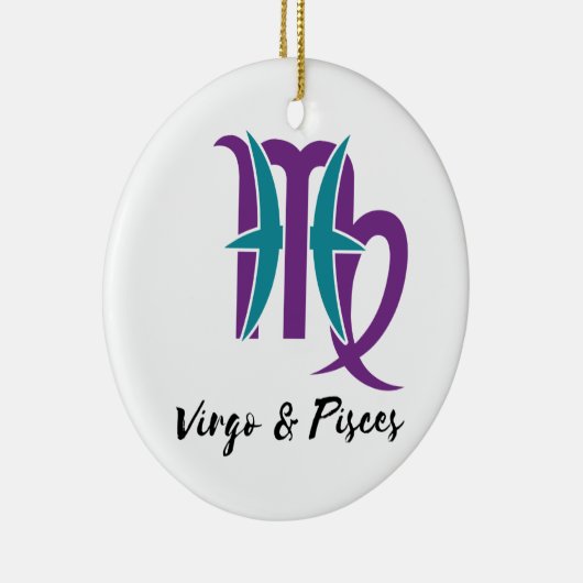 Virgo en Pisces Couples Zodiac Astrology Keramisch Ornament (Rechts)