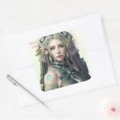 Virgo Futuristisch Zodiac Collectie Vierkante Sticker (Envelop)