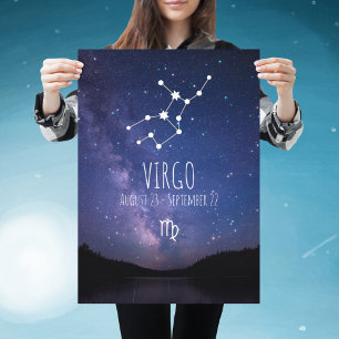 Virgo   Gepersonaliseerd Poster voor Zodiac Conste
