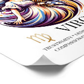 Virgo Gepersonaliseerde Elegante Zodiac Waterverf Poster (Hoek)