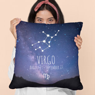 Virgo Gepersonaliseerde zodiac-constellatie Kussen