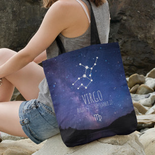 Virgo Gepersonaliseerde zodiac-constellatie Tote Bag