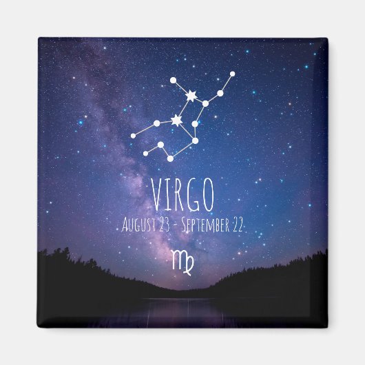 Virgo | Gepersonaliseerde Zodiac Constellation Mag Magneet (Voorkant)