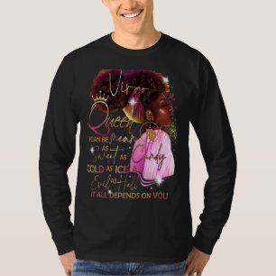 Virgo Girl Birthday Melanin Afro Queen for Black T-shirt