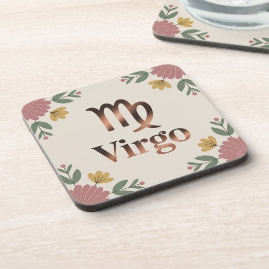Virgo Glyph Cream Plastic Onderzetter Set (Linkerzijde)