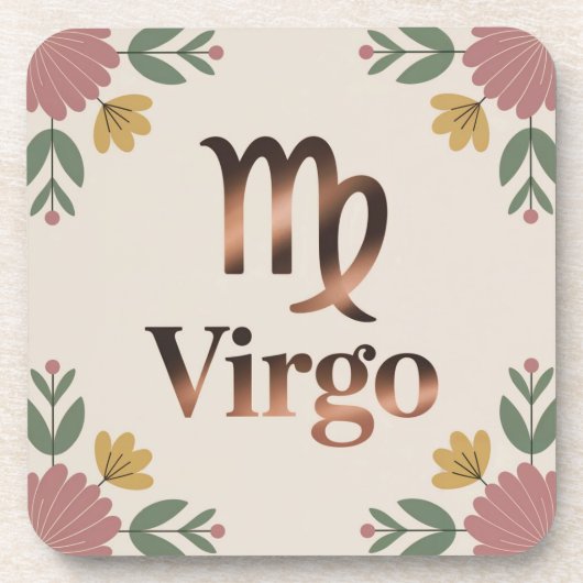 Virgo Glyph Cream Plastic Onderzetter Set (Voorkant)