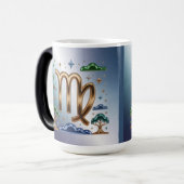 Virgo Glyph Zodiac Sign Morphing Mug Magische Mok (Voorkant links)