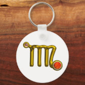 VIRGO/GOLD ORANJE AGATE ZODIAC SIGN JEWEL SLEUTELHANGER (Voorkant)