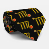 VIRGO/GOLD ORANJE AGATE ZODIAC SIGN JEWEL STROPDAS (Opgerold)