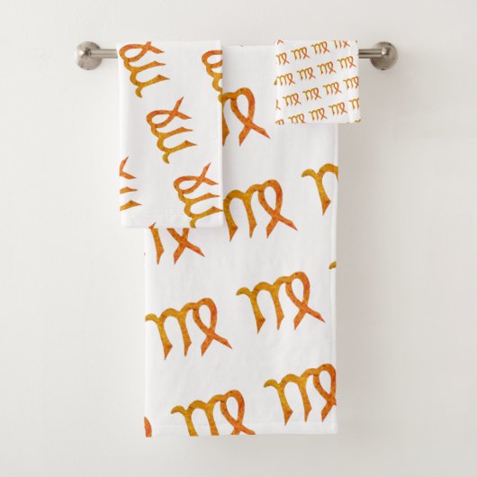Virgo Gold Zodiac Astrology Sign Bad Handdoek (Insitu)