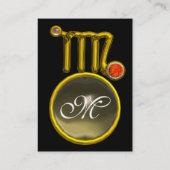 VIRGO/GOLD ZODIAC SIGN JEWEL AGATE MONOGRAM VISITEKAARTJE (Achterkant)