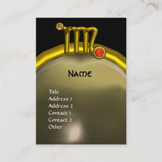 VIRGO/GOLD ZODIAC SIGN JEWEL AGATE MONOGRAM VISITEKAARTJE (Voorkant)