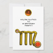 VIRGO/GOLD ZODIAC SIGN JEWEL WHITE BIRTHDAY PARTY KAART (Voorkant)