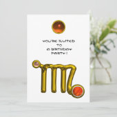 VIRGO/GOLD ZODIAC SIGN JEWEL WHITE BIRTHDAY PARTY KAART (Staand voorkant)