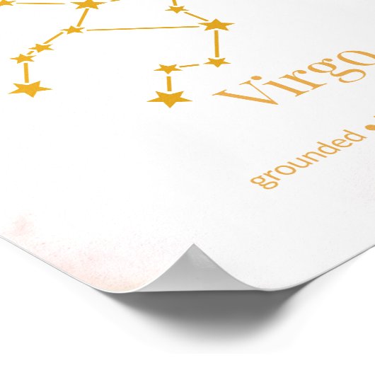 Virgo Gold Zodiac Wall Art – Celestial Constellati Poster (Hoek)