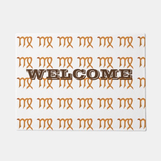 Virgo Golden Astrology Sign Deurmat (Voorkant)