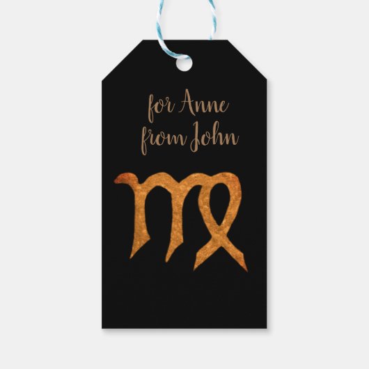 Virgo Golden Custom Astrology Sign Cadeaulabel (Achterkant)