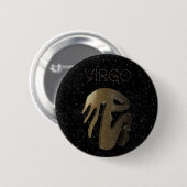 Virgo golden sign ronde button 5,7 cm (Voorkant /achterkant)