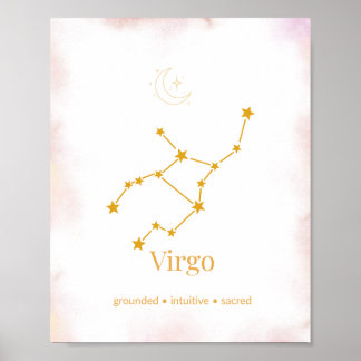 Virgo Gouden Dierenriem Wandschilderij – Hemelcons Poster