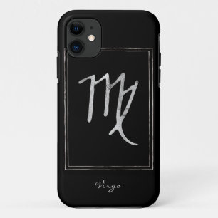 Virgo hammered Silver gestileerde astrologie zodia Case-Mate iPhone Case
