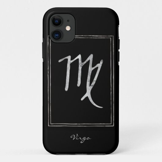 Virgo hammered Silver gestileerde astrologie zodia Case-Mate iPhone Case (Achterkant)