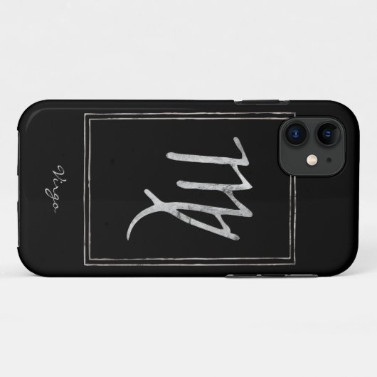 Virgo hammered Silver gestileerde astrologie zodia Case-Mate iPhone Case (Achterkant (horizontaal))