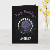 Virgo Happy Birthday Gold Sign & Constellation Kaart (Gele Bloem)