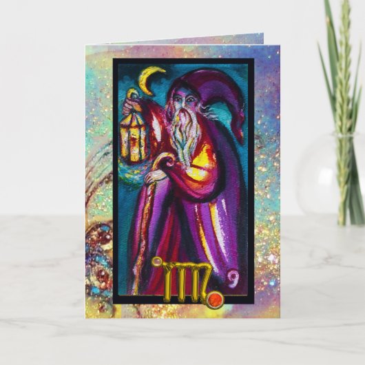 VIRGO HERMIT TAROT ASTROLOGY ZODIAC BIRTHDAY KAART (Voorkant)