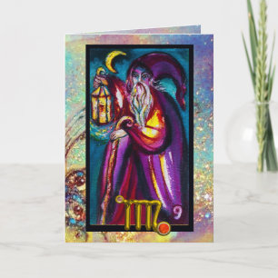 VIRGO HERMIT TAROT ASTROLOGY ZODIAC BIRTHDAY KAART